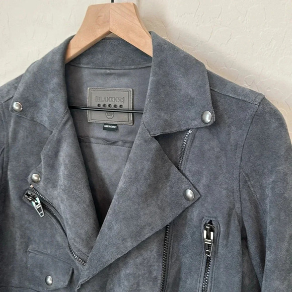 BLANK NYC Elliot Faux Suede Moto Jacket Size XS Petite - Picture 3 of 11